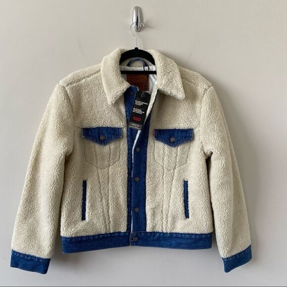 Nwt-Levi’s Ex Boyfriend Sherpa Trucker Jacket - Picture 3 of 14